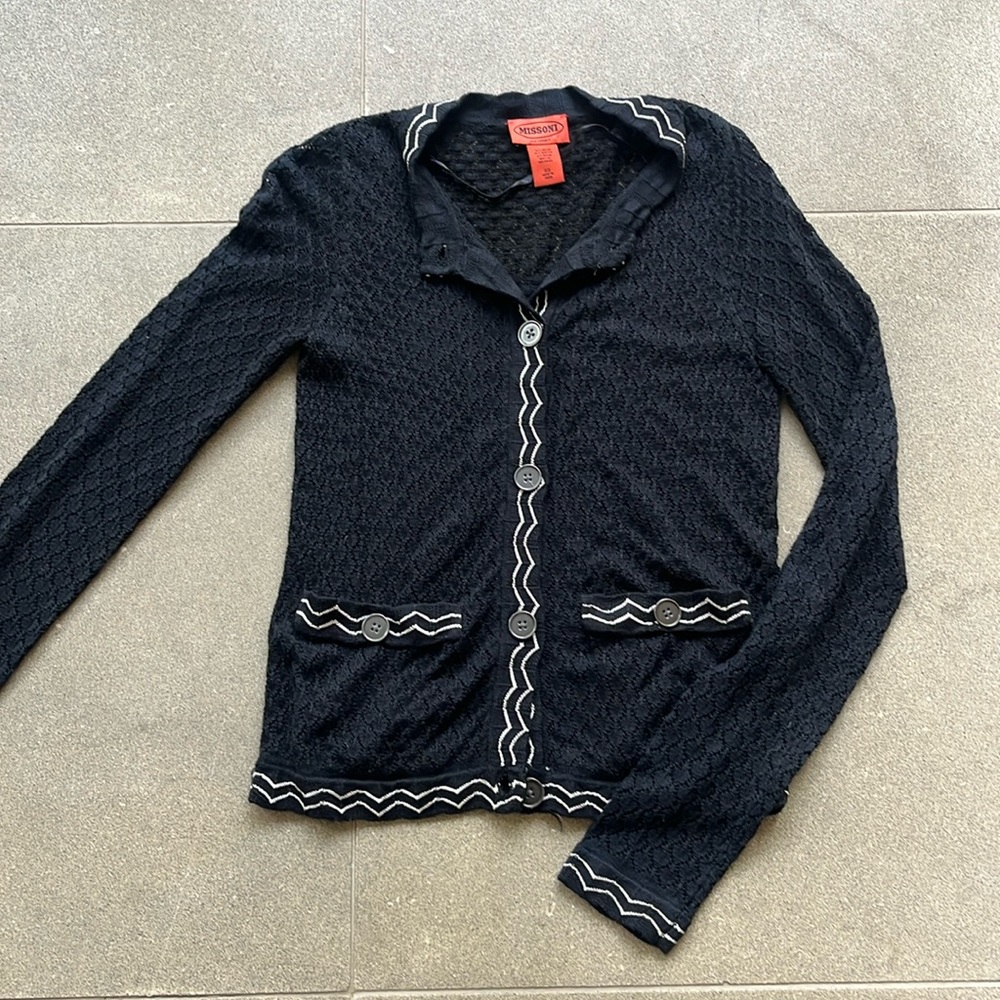 Missoni for target / button up/ dark blue/ knit.